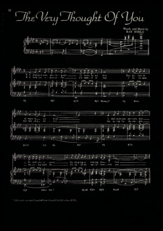 Nat King Cole The Very Thought Of You score for Piano