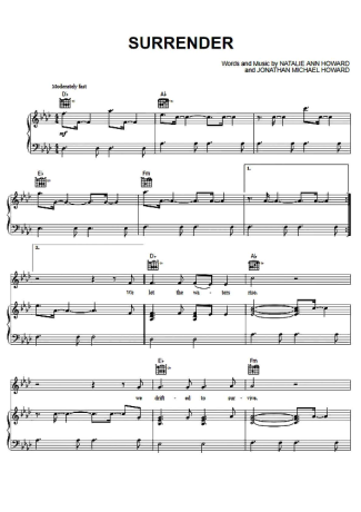 Natalie Taylor Surrender score for Piano