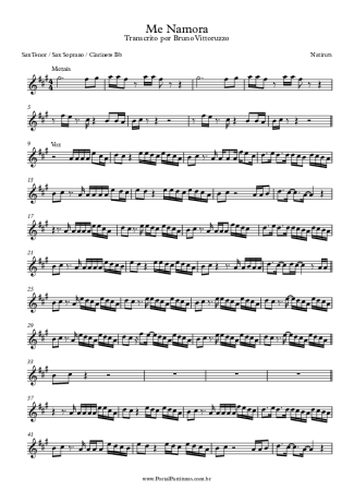 Natiruts Me Namora score for Clarinet (Bb)