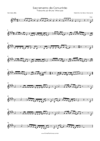 Nelsinho Corrêa e Ana Lúcia Sacramento Da Comunhão score for Clarinet (Bb)