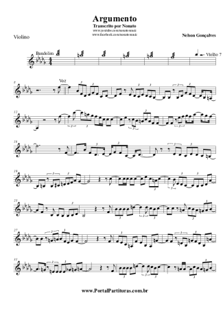Nelson Gonçalves Argumento score for Violin
