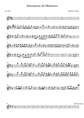 Nenhum de Nós Astronauta de Mármore score for Alto Saxophone