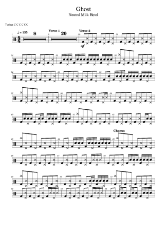 Neutral Milk Hotel Ghost score for Drums
