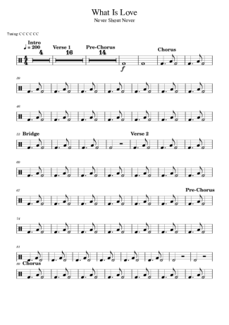 Never Shout Never What Is Love score for Drums