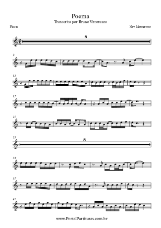 Ney Matogrosso Poema score for Flute