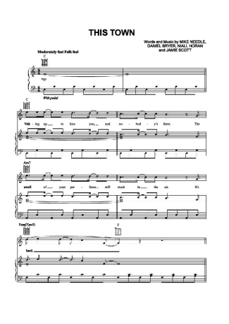 Niall Horan This Town score for Piano