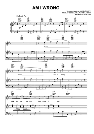Nico and Vinz Am I Wrong score for Piano