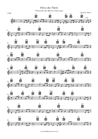 Nicolino Milano Hino Do Pará score for Acoustic Guitar