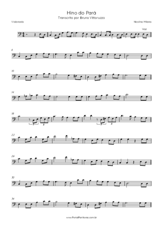 Nicolino Milano Hino Do Pará score for Cello