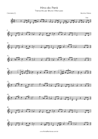 Nicolino Milano Hino Do Pará score for Clarinet (C)