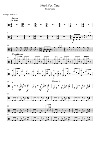 Nightwish Feel For You score for Drums