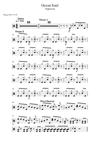 Nightwish Ocean Soul score for Drums
