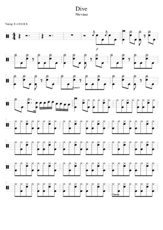 Nirvana Dive score for Drums