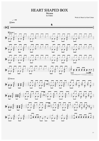 Nirvana Heart Shaped Box score for Drums