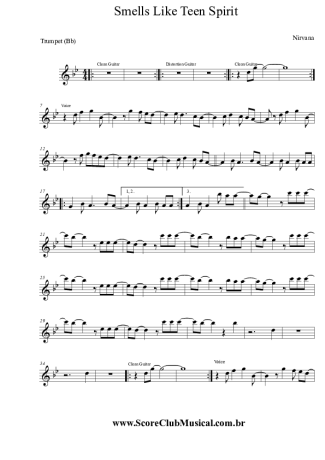 Nirvana Smells Like Teen Spirit score for Trumpet