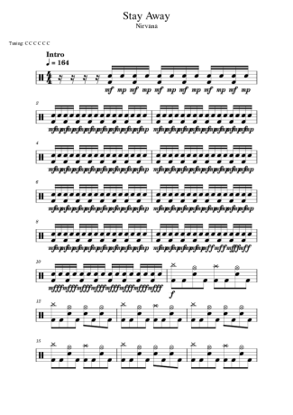 Nirvana Stay Away score for Drums