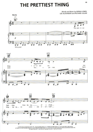 Norah Jones The Prettiest Thing score for Piano