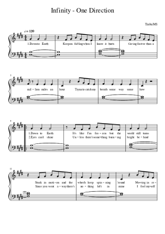 One Direction Infinity score for Piano