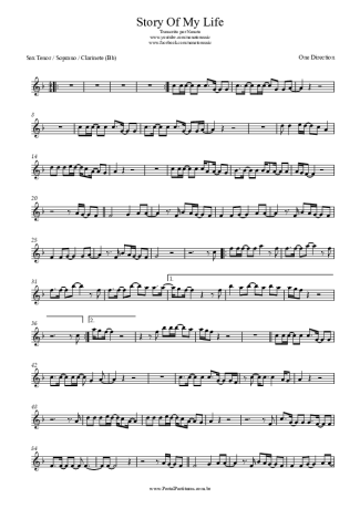 One Direction Story Of My Life score for Clarinet (Bb)
