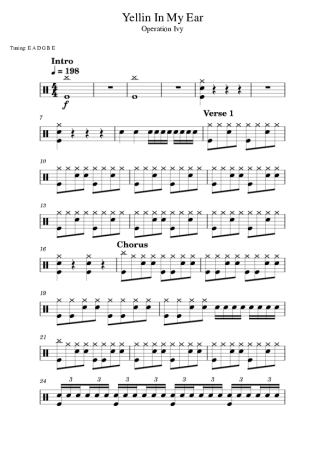 Operation Ivy Yellin In My Ear score for Drums