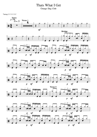 Orange Dog Club That´s What I Get score for Drums