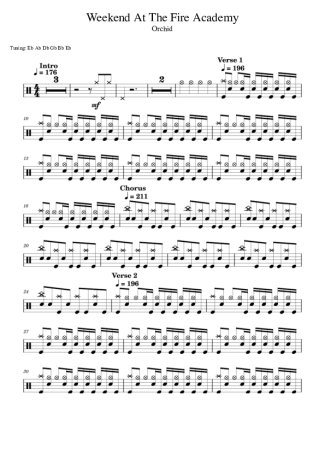 Orchid Weekend At The Fire Academy score for Drums