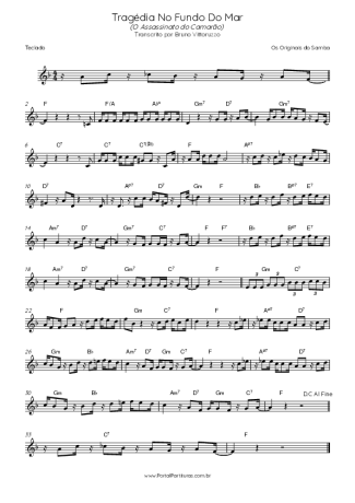 Originais do Samba Tragédia No Fundo Do Mar score for Keyboard