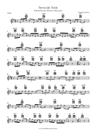 Orlando Silveira Tema De Telck score for Acoustic Guitar