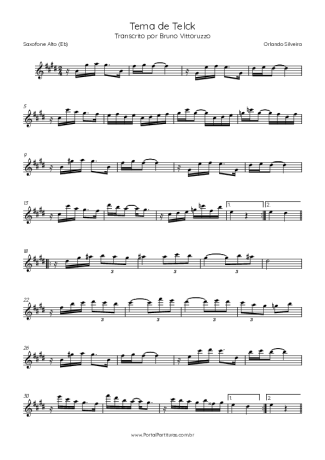 Orlando Silveira Tema De Telck score for Alto Saxophone