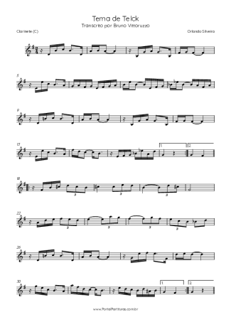 Orlando Silveira Tema De Telck score for Clarinet (C)