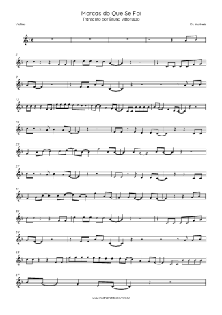 Os Incríveis Marcas Do Que Se Foi score for Violin