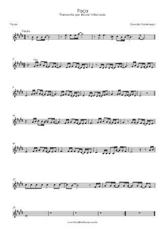 Oswaldo Montenegro Faça score for Flute