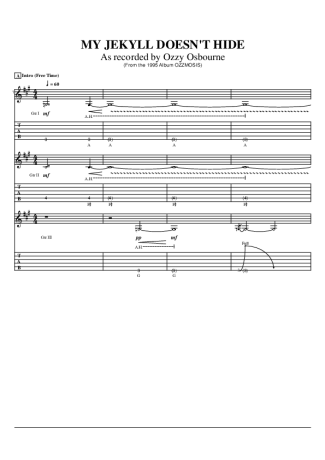 Ozzy Osbourne My Jekyll Doesnt Hide score for Guitar