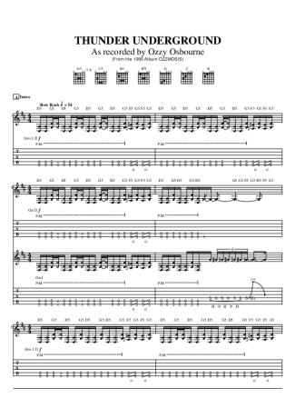 Ozzy Osbourne Thunder Underground score for Guitar
