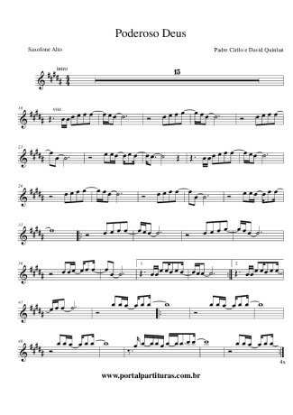 Padre Cirilo e David Quinlan Poderoso Deus score for Alto Saxophone