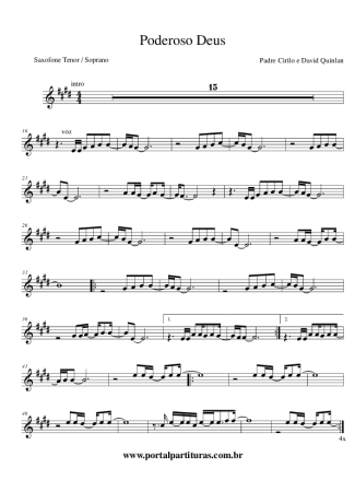 Padre Cirilo e David Quinlan Poderoso Deus score for Clarinet (Bb)
