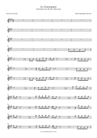 Padre Marcelo Rossi Eu Navegarei score for Alto Saxophone