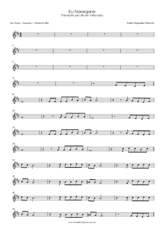 Padre Marcelo Rossi Eu Navegarei score for Clarinet (Bb)