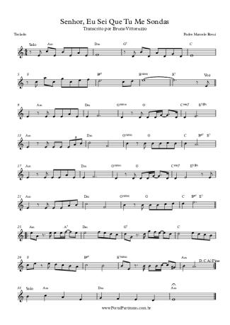 Padre Marcelo Rossi Senhor Eu Sei Que Tu Me Sondas score for Keyboard