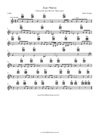 Padre Pelágio Ave Maria score for Acoustic Guitar