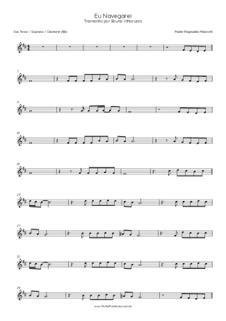 Padre Reginaldo Manzotti Eu Navegarei score for Tenor Saxophone Soprano (Bb)
