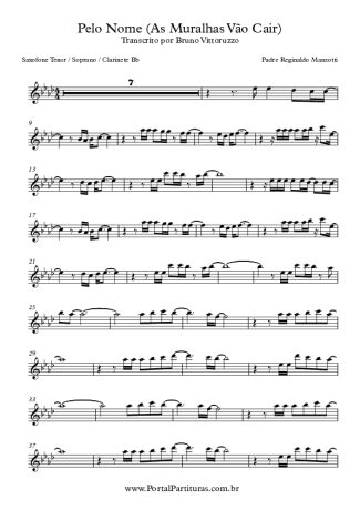 Padre Reginaldo Manzotti Pelo Nome (As Muralhas Vão Cair) score for Tenor Saxophone Soprano (Bb)