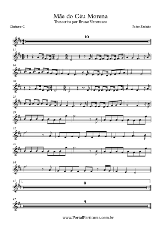 Padre Zezinho Mãe do Céu Morena score for Clarinet (C)