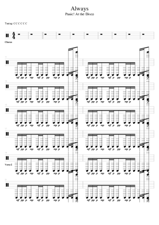 Panic! At The Disco Always (drums 1) score for Drums