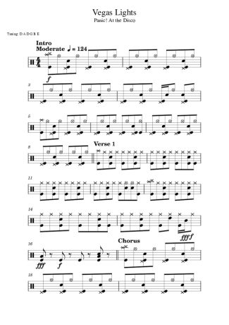 Panic! At The Disco Vegas Lights (drums 1) score for Drums