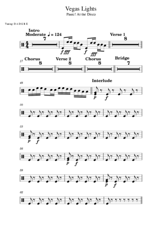 Panic! At The Disco Vegas Lights (drums 2) score for Drums