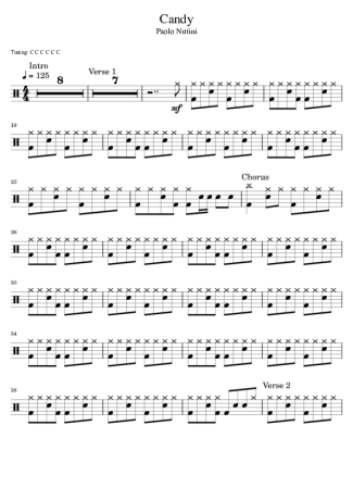 Paolo Nutini Candy score for Drums