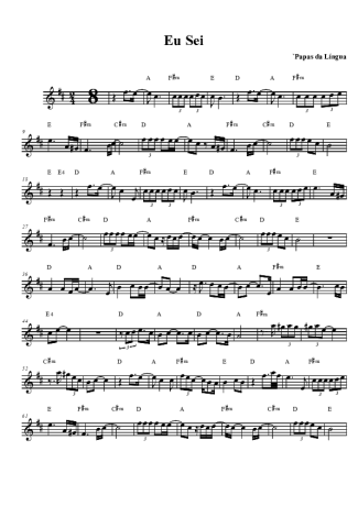 Papas na Língua Eu Sei score for Tenor Saxophone Soprano (Bb)