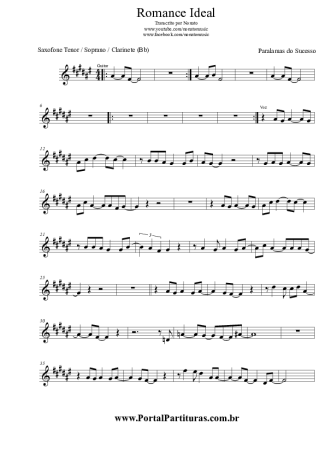 Paralamas do Sucesso  score for Clarinet (Bb)