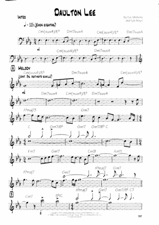 Pat Metheny Daulton Lee score for Guitar